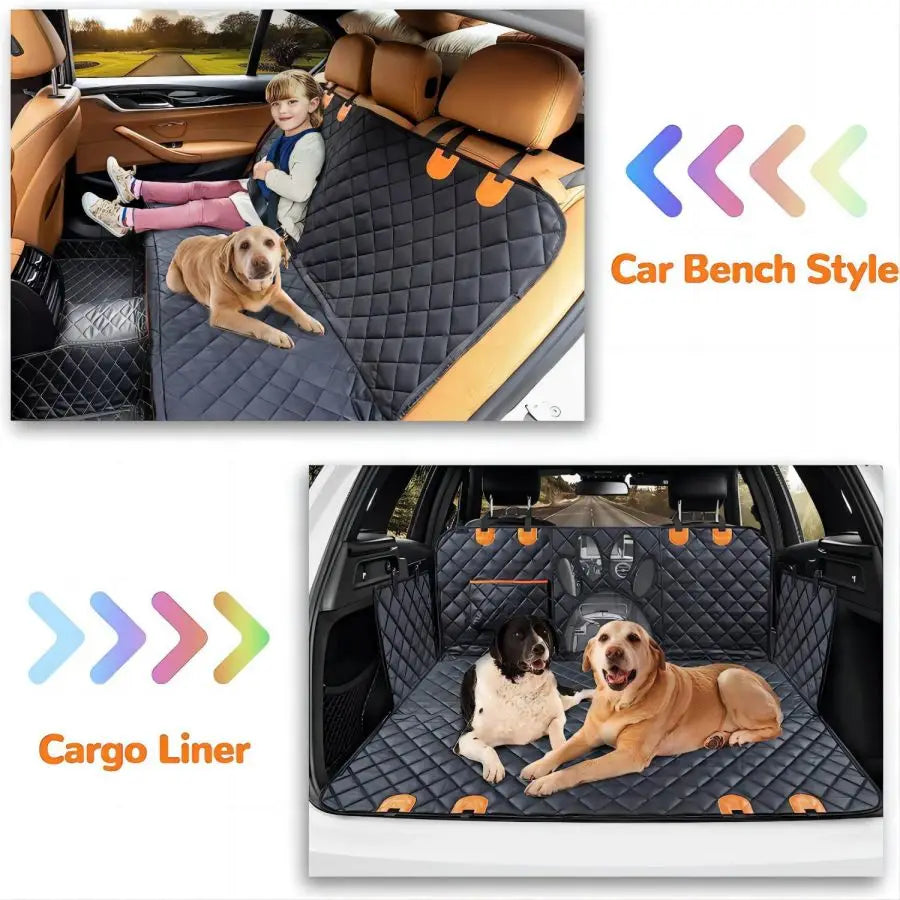 Car Seat Cover for Back Seat Hammock Style with Mesh Window Grey-2
