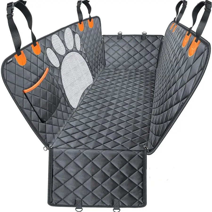 Car Seat Cover for Back Seat Hammock Style with Mesh Window Grey-0