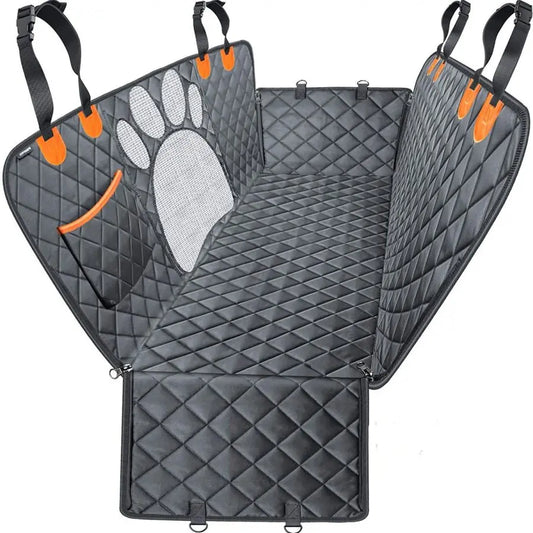 Car Seat Cover for Back Seat Hammock Style with Mesh Window Grey-0
