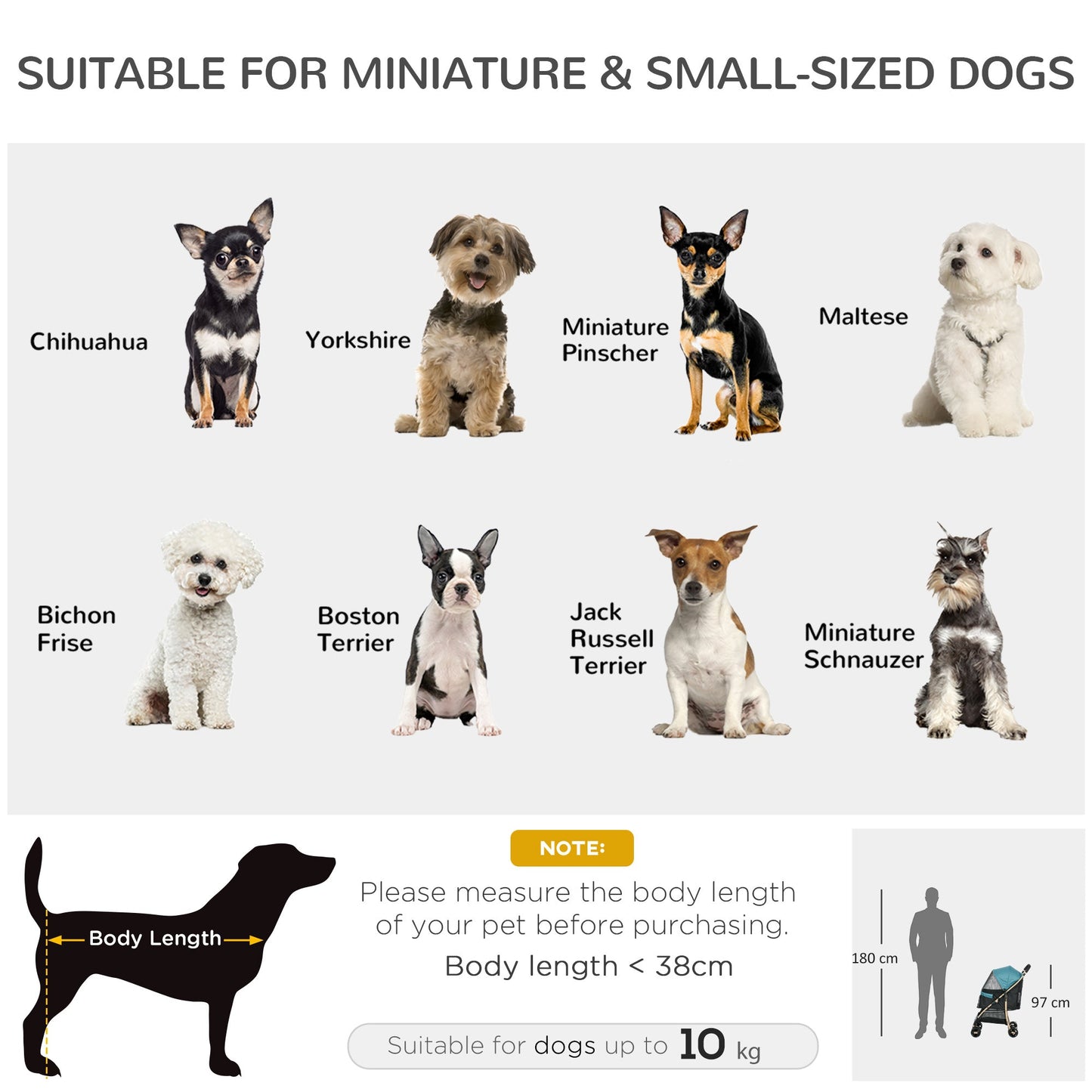 Oxfoad Pet Stroller for Small Minature Dogs with Rain Cover Dark Green-3