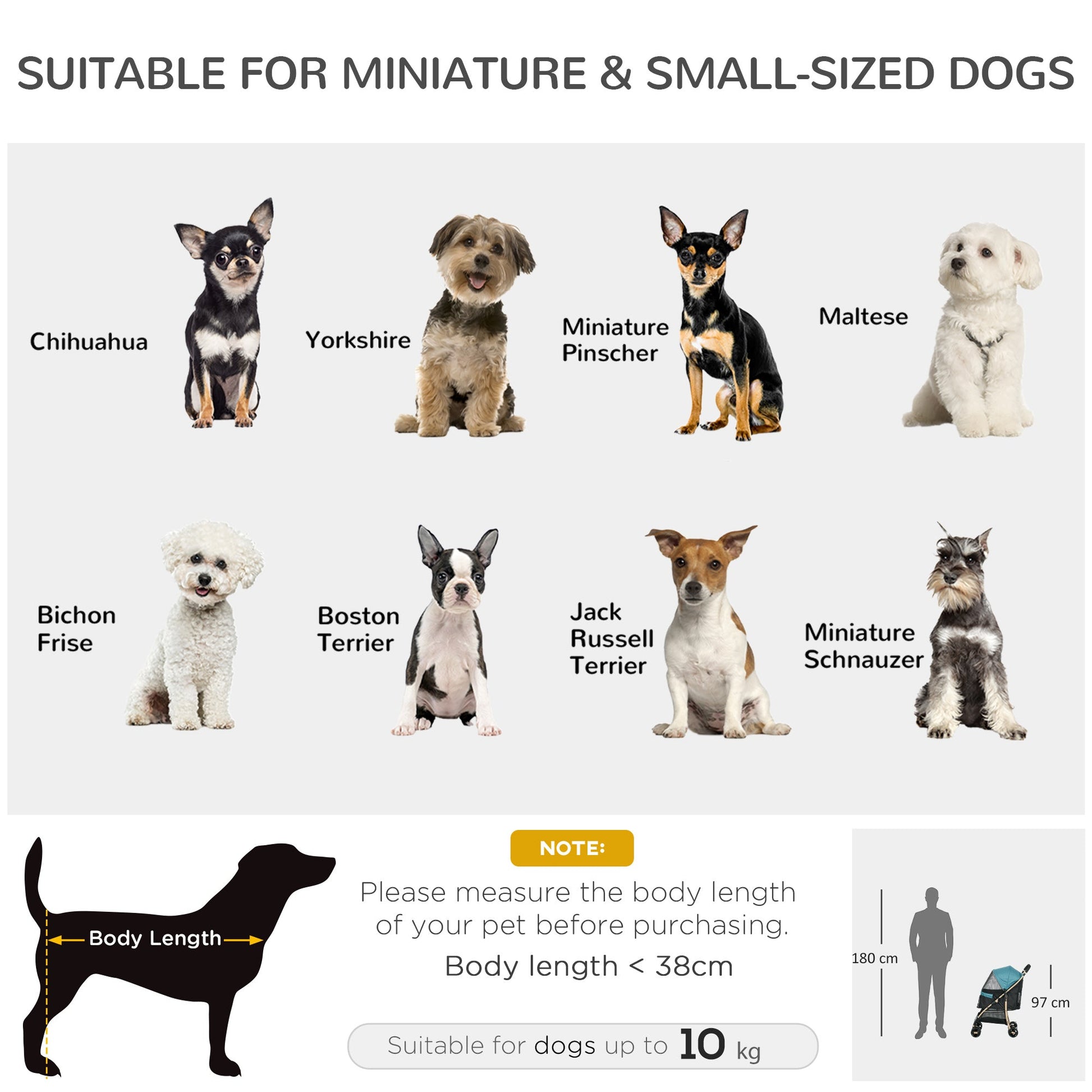 Oxfoad Pet Stroller for Small Minature Dogs with Rain Cover Dark Green-3